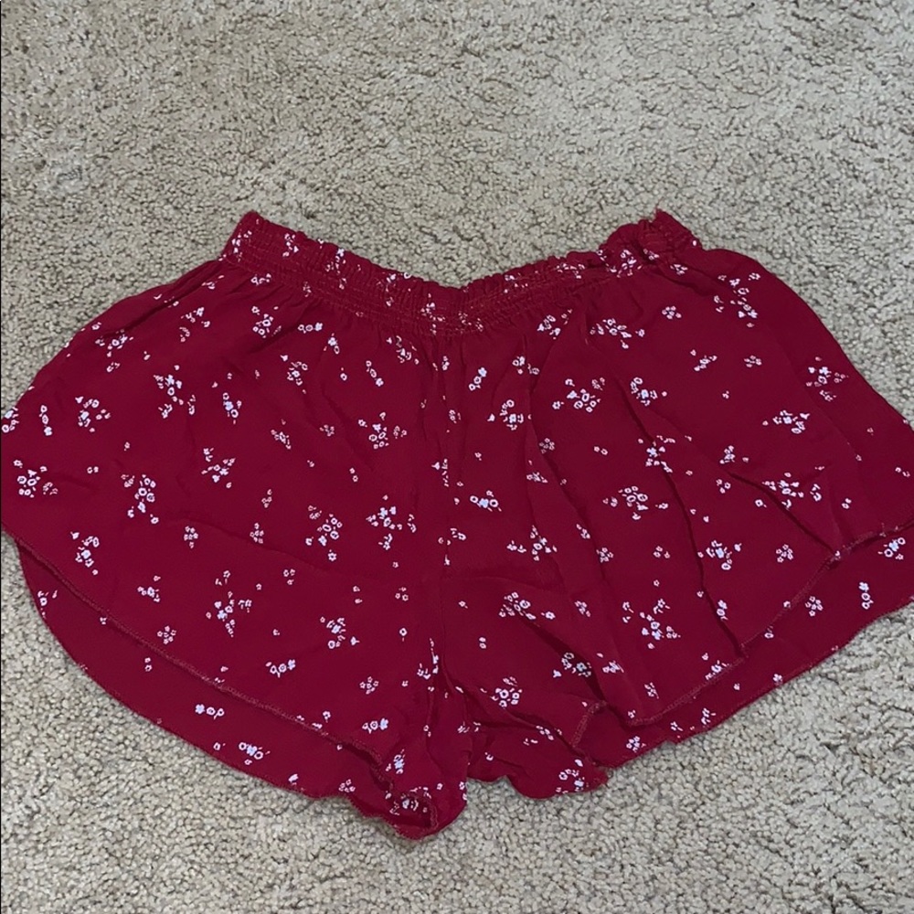 RARE: Brandy Melville red floral flowy shorts!